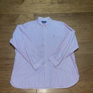 Polo Ralph Lauren Mens Classic Fit Stripe Button-Down Cotton Shirt XXLarge 2XL